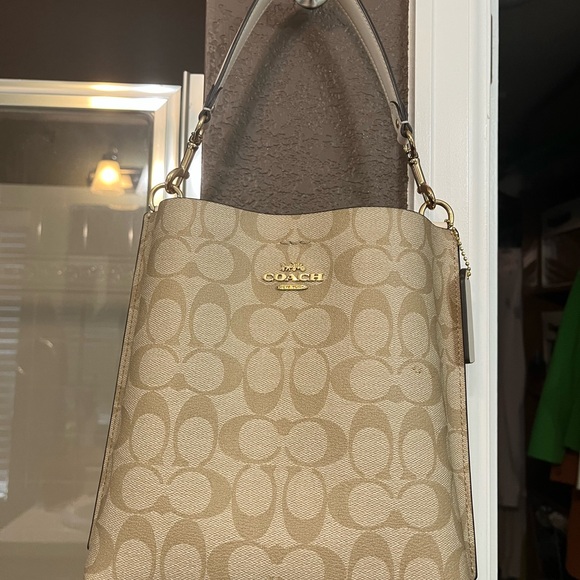 Coach Tan Bucket Bag with Signature Monogram - Picture 2 of 3